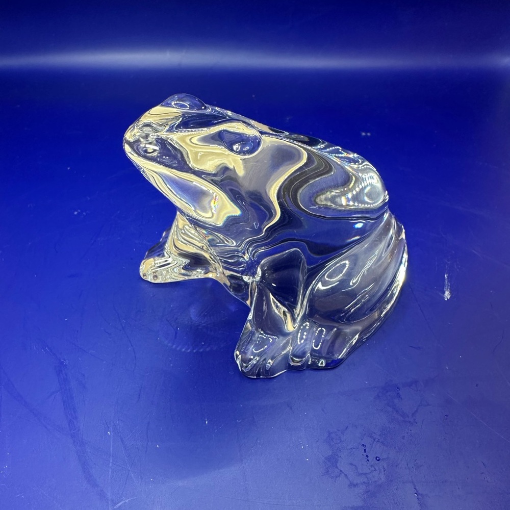 Baccarat Clear Glass Frog Sculpture